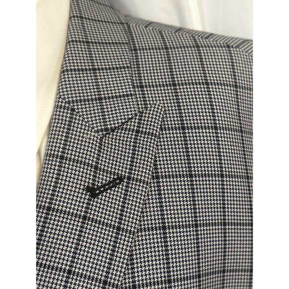 Stacy Adams Gold Mens 2-Button Checkered Blazer 48L Polyester & Rayon - Picture 2 of 10